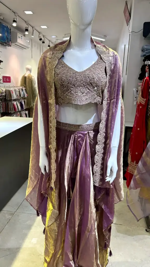 indo western crop top skirt